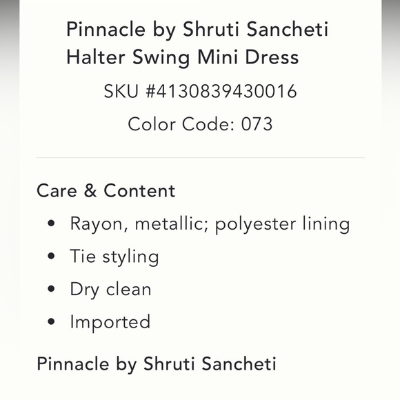 Anthropologie NWT Pinnacle by Shruti Sancheti Halter Swing Mini Dress size XS. - Picture 6 of 16